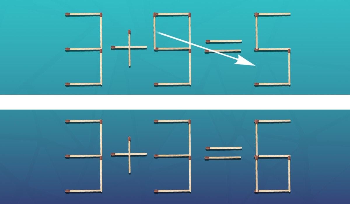 Que correspondência deve ser deslocada para que a igdade seja correta: um puzzle para génios