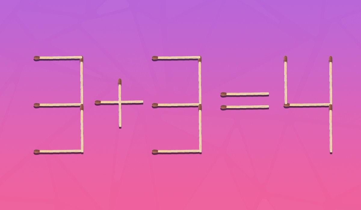 Que dois fósforos devem ser movidos para corrigir um erro: um teste rápido de inteligência