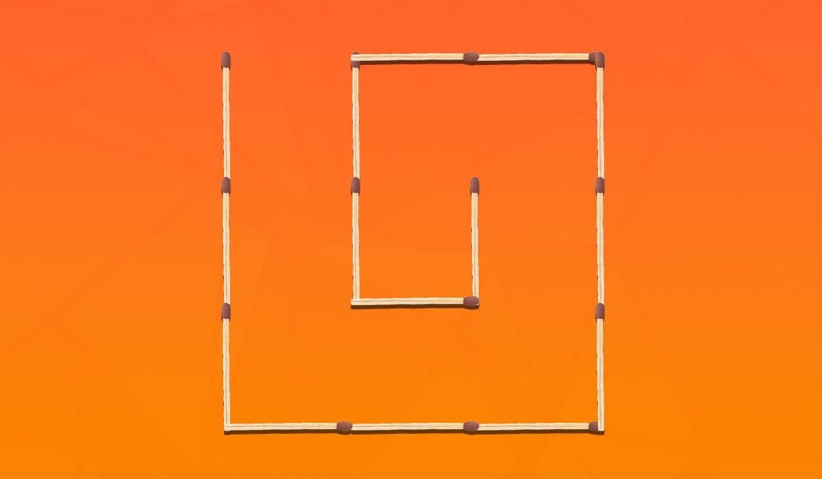Tens de mover 3 fósforos para fazer 2 qrados: um puzzle muito desafiante