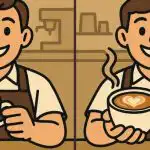 Teste de QI: tem de encontrar 3 diferenças numa fotografia de um barista em 45 segundos. Teste de QI: tem de encontrar 3 diferenças numa fotografia
