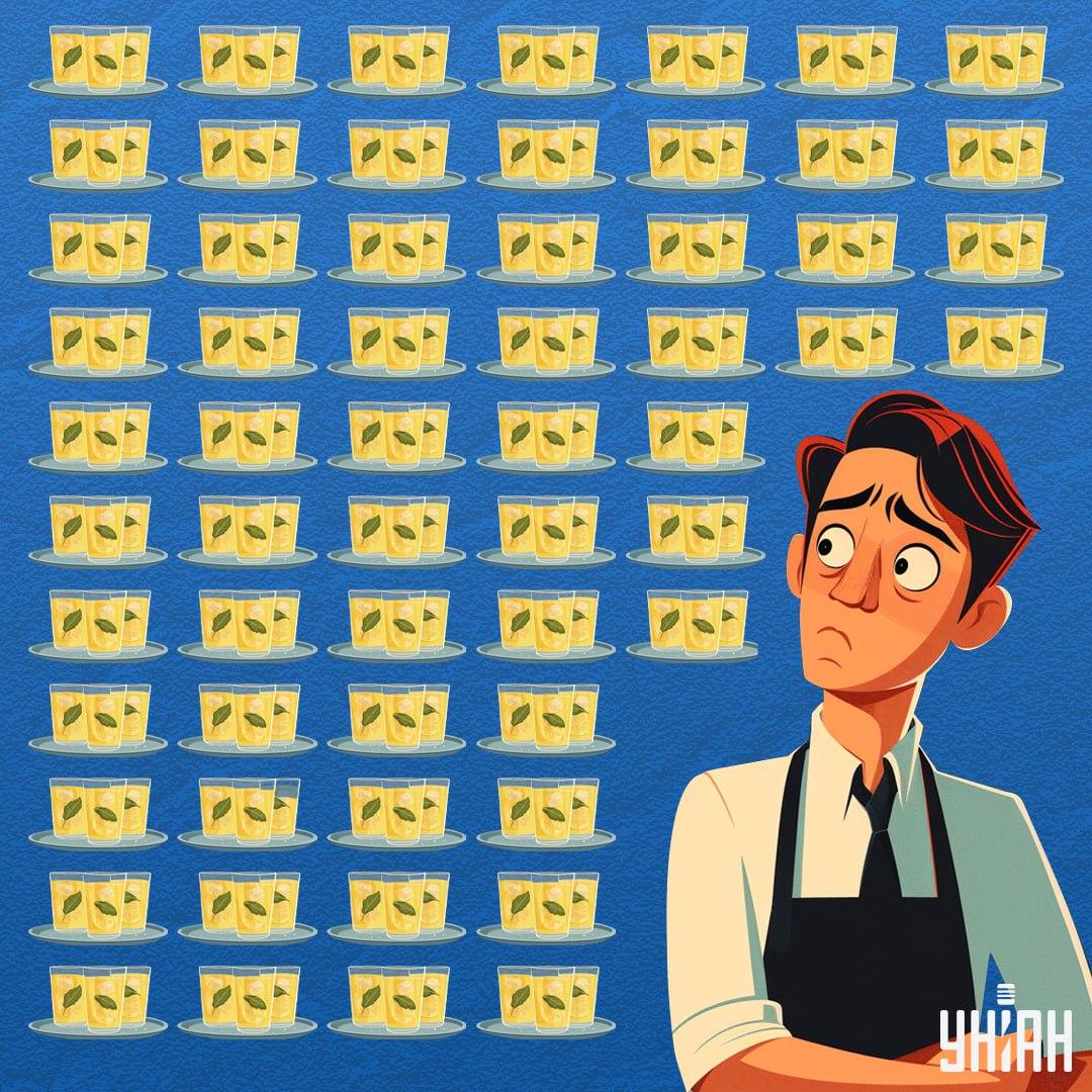 Encontra um copo com menos limonada do que o resto dos recipientes / collage Moje