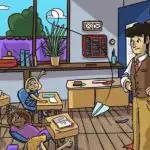 O professor perdeu um objeto importante, tens de o encontrar